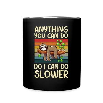 Sloths, Animal Lover, Sloth Lover, Lazy Sloth - Full Colour Mug - black - Front
