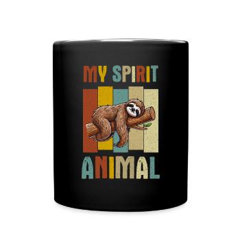 Sloths, Animal Lover, Sloth Lover, Lazy Sloth - Full Colour Mug - black - Front