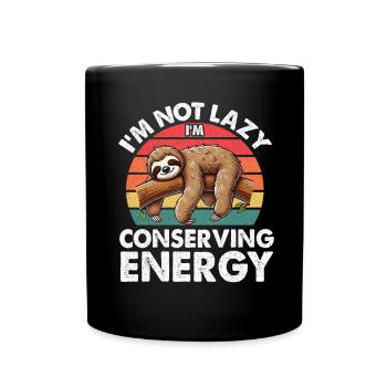 Sloths, Animal Lover, Sloth Lover, Lazy Sloth - Full Colour Mug - black - Front