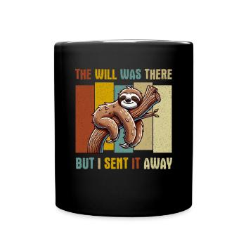 Sloths, Animal Lover, Sloth Lover, Lazy Sloth - Full Colour Mug - black - Front