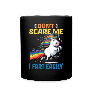 Mignons arcs-en-ciel de licorne qui pètent - Mug uni - noir - Devant