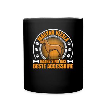 I wear Magyar Vizsla hair pointing dog - Full Colour Mug - black - Front