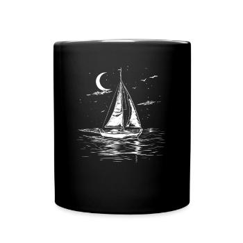 Segeln Zeichnung - Tasse einfarbig - Schwarz - Vorne