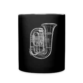 Tuba Sketch - Full Colour Mug - black - Front