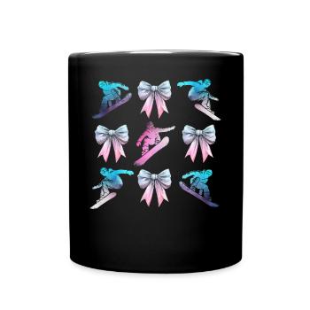 Coquette Bogen Snowboarding Mütter Tag Snowboarder - Tasse einfarbig - Schwarz - Vorne