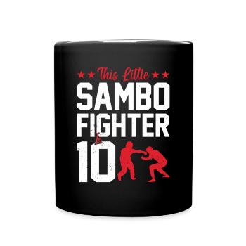 Kids Sambo Fighter - This little Sambo fighter is - Full Colour Mug - black - Front