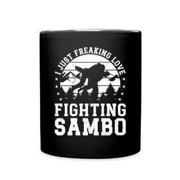 Sambo Wrestler - I just freaking love fighting - Full Colour Mug - black - Front