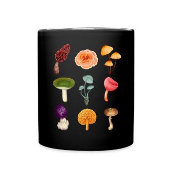 T-shirt : Cadeau de champignons forestiers inhabituels - Mug uni - noir - Devant