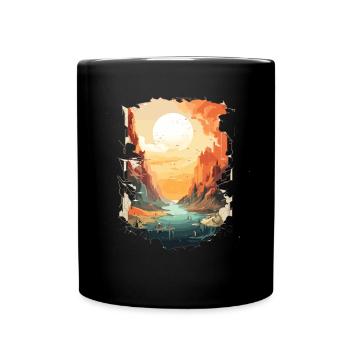 Impressive landscape art in powerful - Full Colour Mug - black - Front