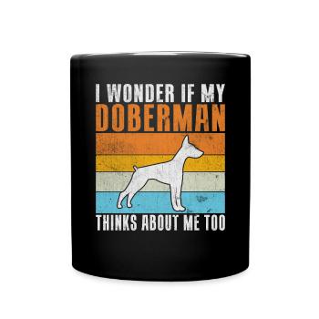 Doberman Gifts - Tasse einfarbig - Schwarz - Vorne