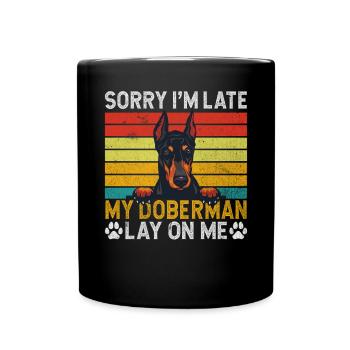 Doberman Gifts - Tasse einfarbig - Schwarz - Vorne