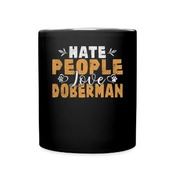 Doberman Gifts - Tasse einfarbig - Schwarz - Vorne
