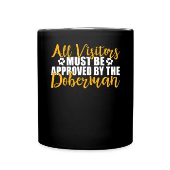 Doberman Gifts - Tasse einfarbig - Schwarz - Vorne
