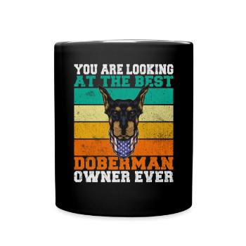 Doberman Gifts - Tasse einfarbig - Schwarz - Vorne