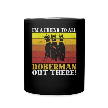 Doberman Gifts - Tasse einfarbig - Schwarz - Vorne