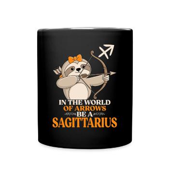Schütze Zodiac Faultier: Sei Ein Schütze In Einer - Tasse einfarbig - Schwarz - Vorne
