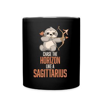 Chase The Horizon Like A Sagittarius Sloth - Full Colour Mug - black - Front