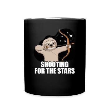 Sagittarius Zodiac Sloth Shooting For The - Full Colour Mug - black - Front