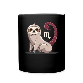 Scorpio Zodiac Sign Sloth Illustration With - Full Colour Mug - black - Front