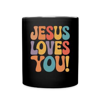 Jésus t’aime en disant chrétien - Mug uni - noir - Devant