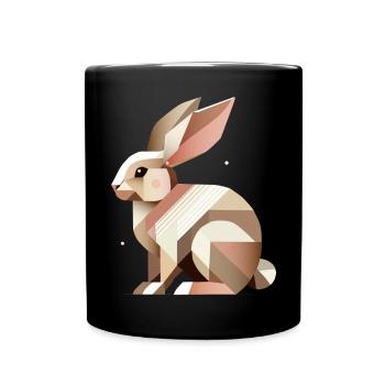 Géométrie charmante – Le lapin abstrait - Mug uni - noir - Devant