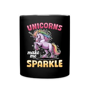 Cute Mid-Dab Unicorn Rainbows - Tasse einfarbig - Schwarz - Vorne