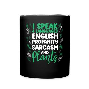 Amateur de plantes Jardinage Je parle 4 - Mug uni - noir - Devant