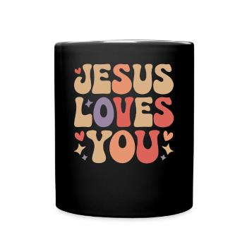 Jésus t’aime en disant chrétien - Mug uni - noir - Devant