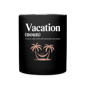 Urlaub (nom) – détente avec des e-mails professionnels - Mug uni - noir - Devant