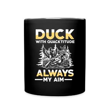 Duck hunters shoot heavier loads flag - Full Colour Mug - black - Front