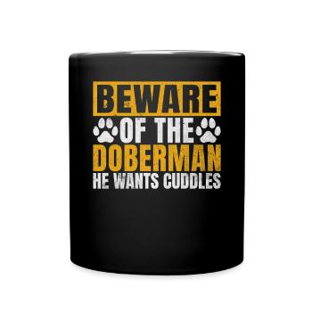 Doberman Gifts - Tasse einfarbig - Schwarz - Vorne