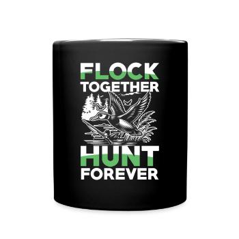 Duck hunters shoot heavier loads flag - Full Colour Mug - black - Front