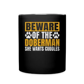 Doberman Gifts - Tasse einfarbig - Schwarz - Vorne