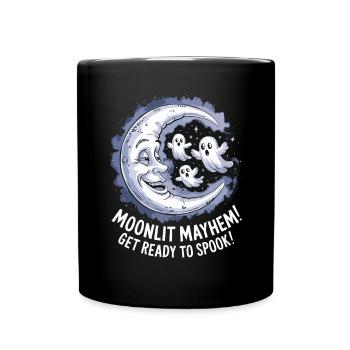 Moonlight Chaos Ghosts Ready for Haunting - Full Colour Mug - black - Front