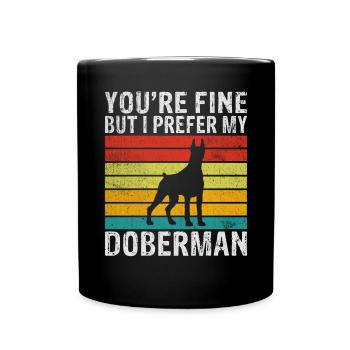 Doberman Gifts - Tasse einfarbig - Schwarz - Vorne
