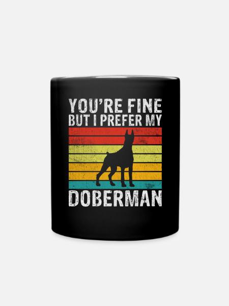 Doberman Gifts - Tasse einfarbig - Schwarz