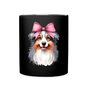 Coquette Bow Australian Shepherd Dog Mom Pink - Tasse einfarbig - Schwarz - Vorne