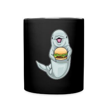 Dolphin Cheeseburger - Full Colour Mug - black - Front