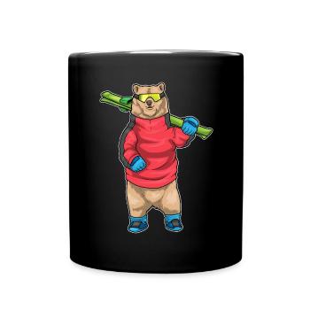 Sports d’hiver de ski Bear Skier - Mug uni - noir - Devant