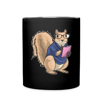 Eichhörnchen Sekretärin Klemmbrett Büro - Tasse einfarbig - Schwarz - Vorne