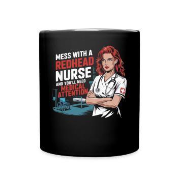 Readhead Krankenschwester Krankenhaus Rote Haare RN Ingwer Krankenpflege - Tasse einfarbig - Schwarz - Vorne