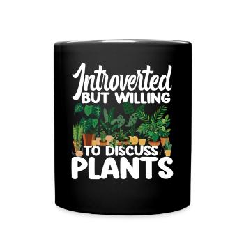 Amoureux des plantes Jardinage Introverti - Mug uni - noir - Devant