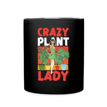 Amateur de plantes jardinage plante folle - Mug uni - noir - Devant