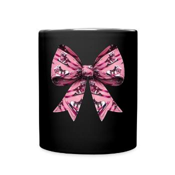Coquette Bow Skiing Ski Mom Mothers Day Muster - Tasse einfarbig - Schwarz - Vorne