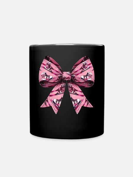 Coquette Bow Skiing Ski Mom Mothers Day Muster - Tasse einfarbig - Schwarz