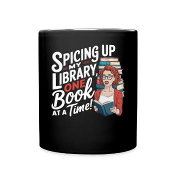 Redhead Bookworm Ginger Hair Reading Books - Full Colour Mug - black - Front