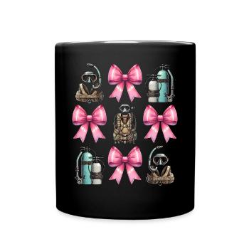 Coquette Bogen Tauchen Mama Taucher Schnorchel - Tasse einfarbig - Schwarz - Vorne