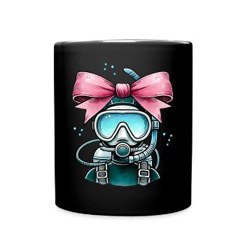 Coquette Bogen Tauchen Mama Taucher Schnorchel - Tasse einfarbig - Schwarz - Vorne