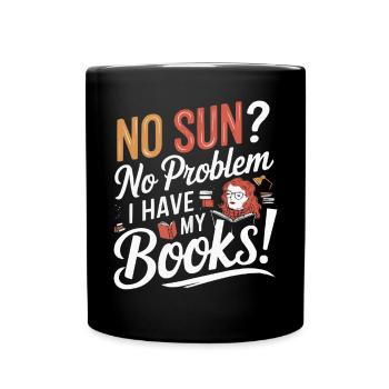 Redhead Bookworm Ginger Hair Reading Books - Full Colour Mug - black - Front