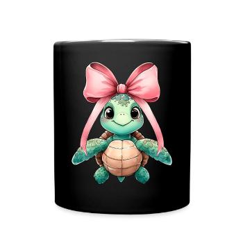 Coquette Bogen Schildkröte Meeresschildkröte - Tasse einfarbig - Schwarz - Vorne